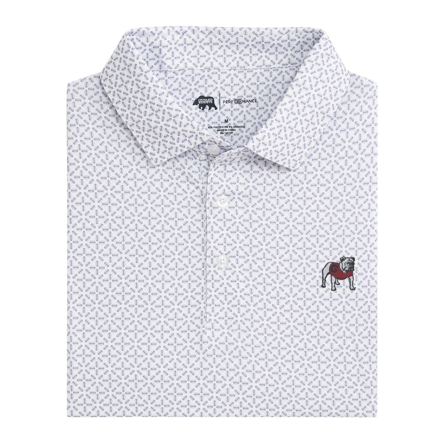 Onward Reserve Georgia Standing Bulldog Gameday Printed Performance Polo