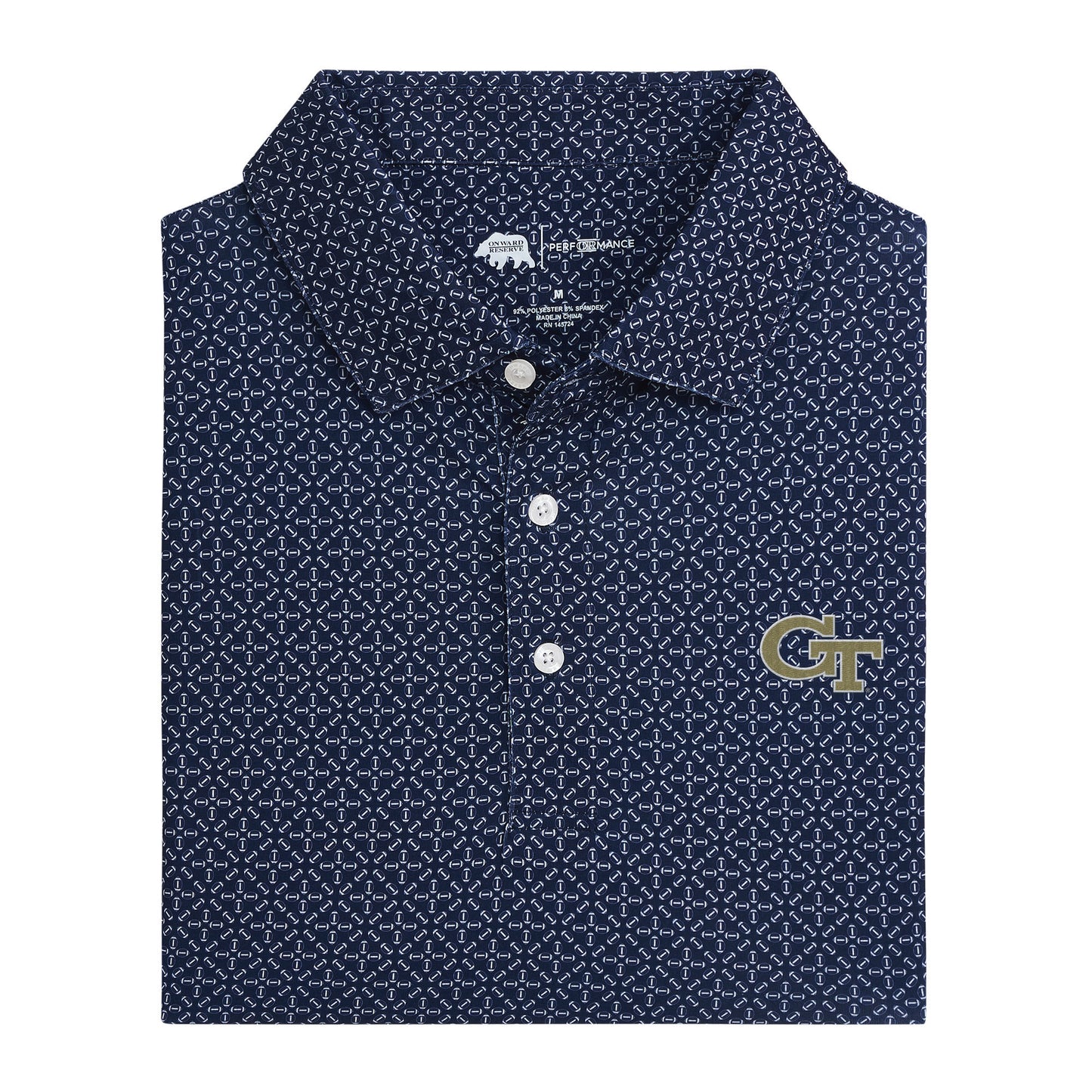 Onward Reserve Georgia Tech Gameday Printed Performance Polo