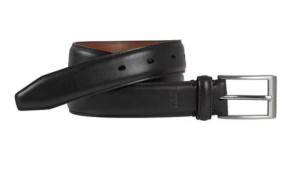 Johnston & Murphy Youth Leather Dress Belt Black