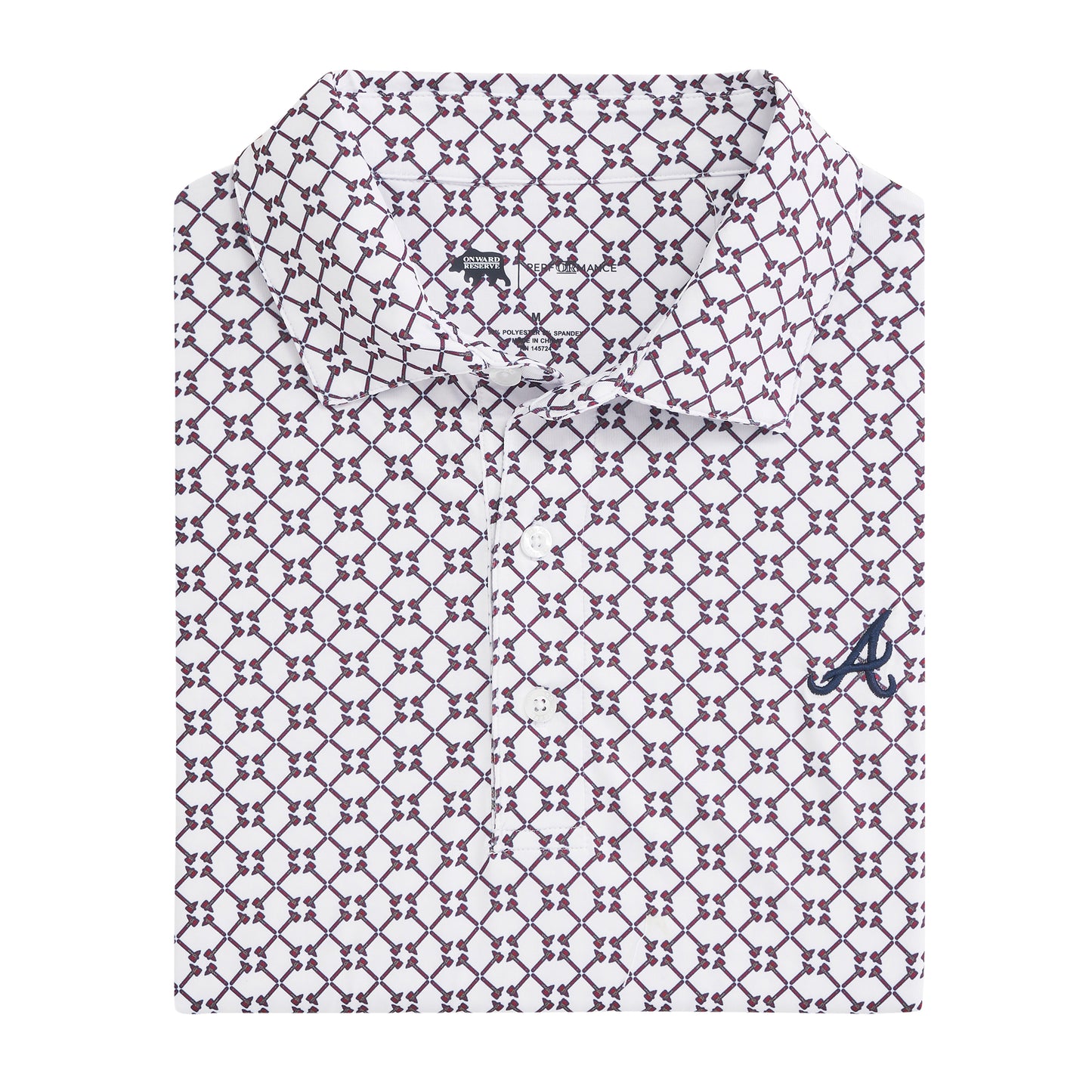 Onward Reserve Atlanta Braves Tomahawk Performance Polo