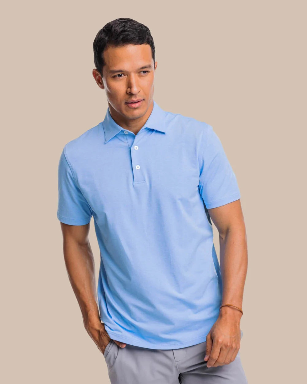 Southern Tide Brreeze Perf Heather Polo