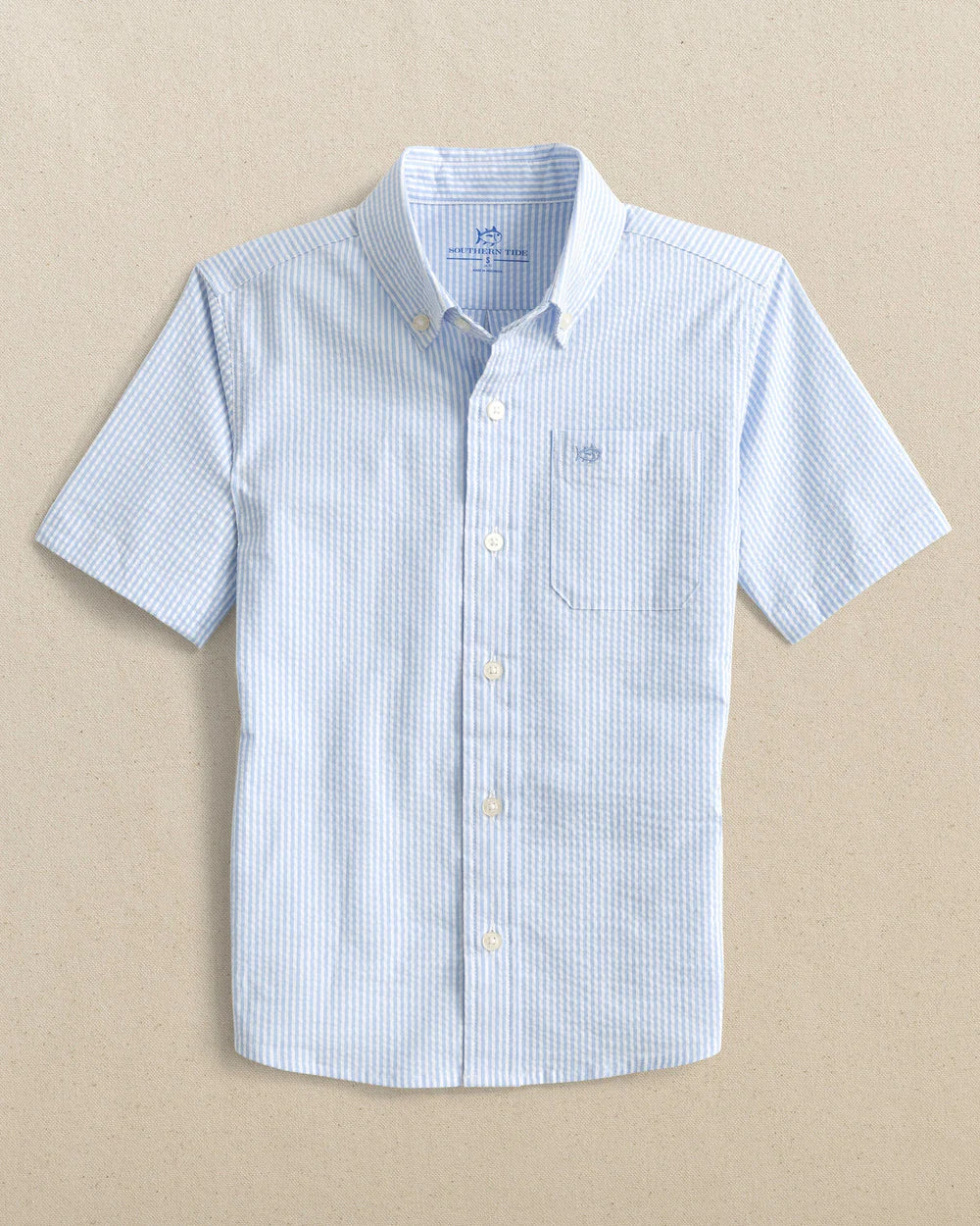 Southern Tide Youth Folly Field Seersucker Sport Shirt