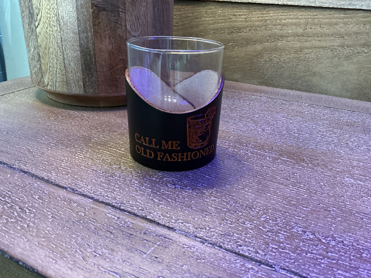 Leather Rocks Whiskey Glasses