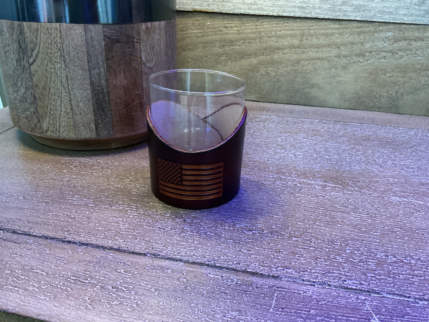 Leather Rocks Whiskey Glasses