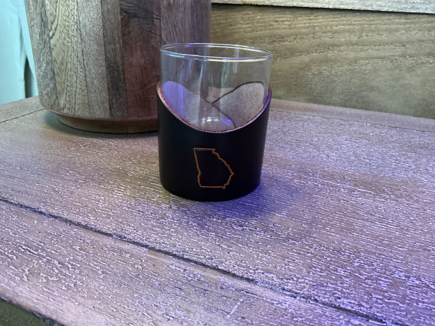 Leather Rocks Whiskey Glasses