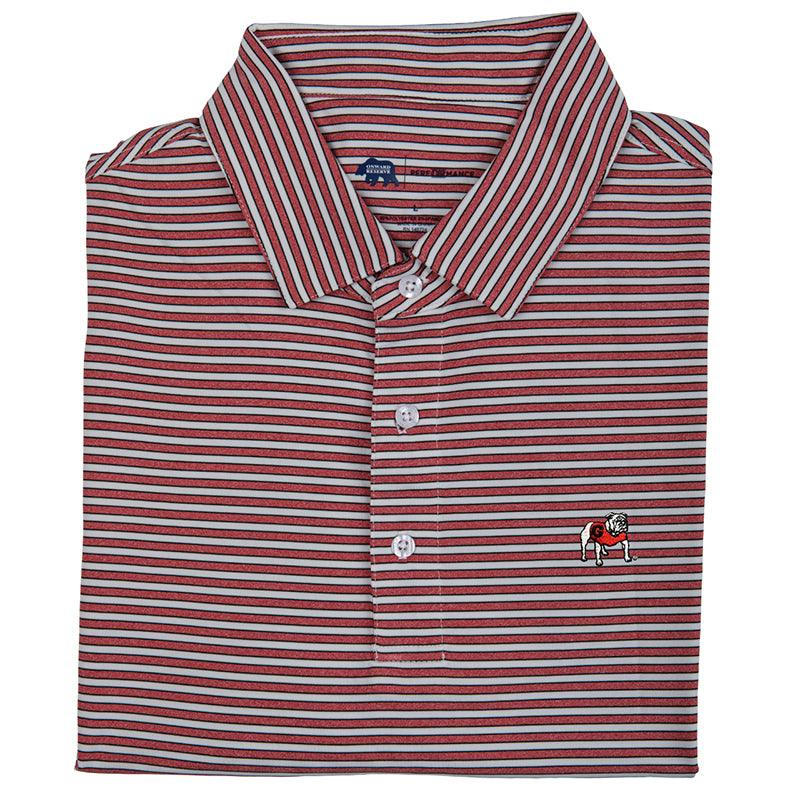 Onward Reserve Eagle Stripe Standing Georgia Bulldog Perf Polo