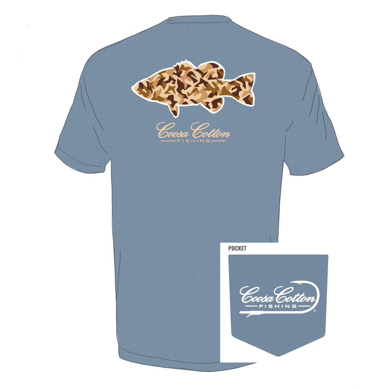 Coosa Cotton Duck Camo Bass Tee