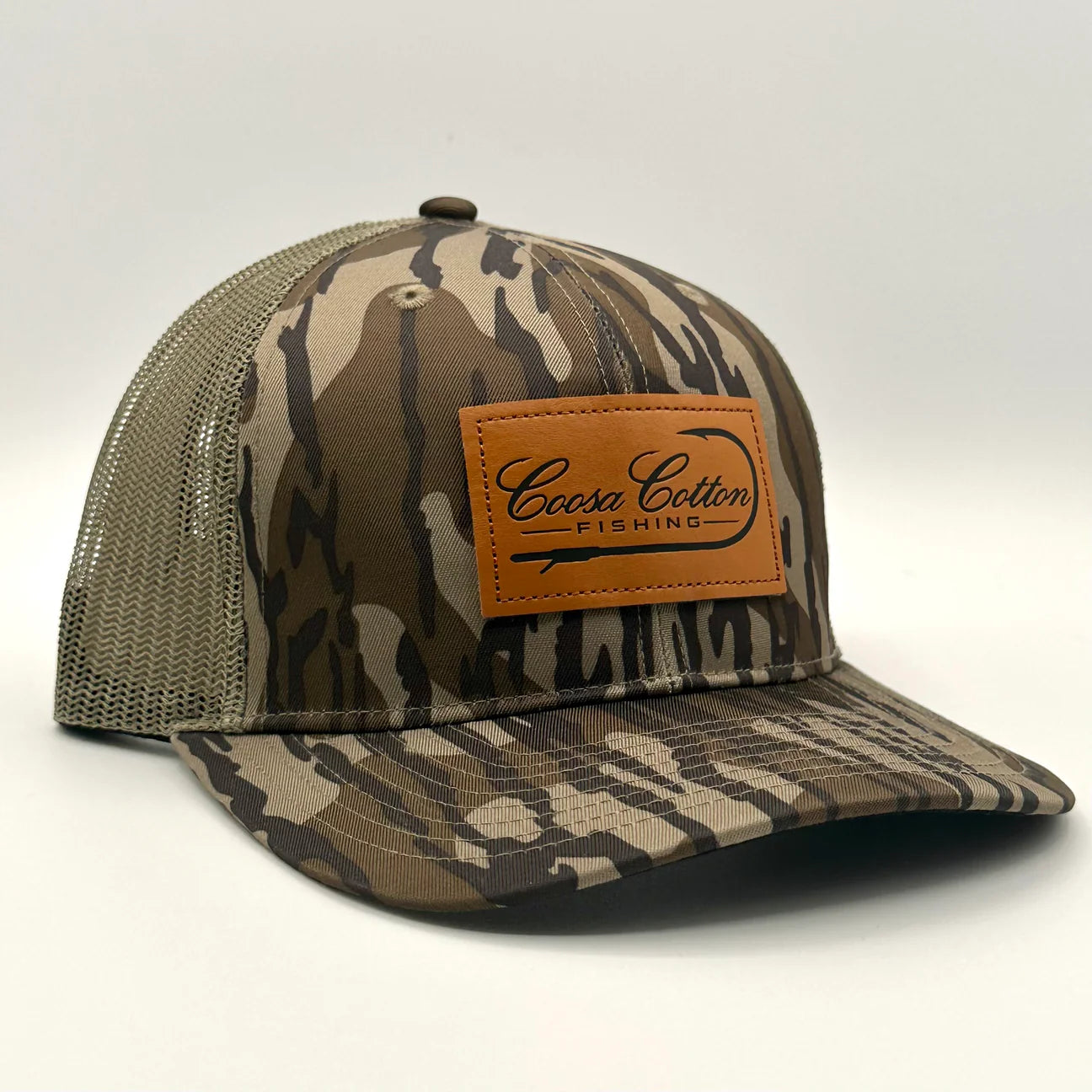 Coosa Cotton Leather Patch Mossy Oak Hat