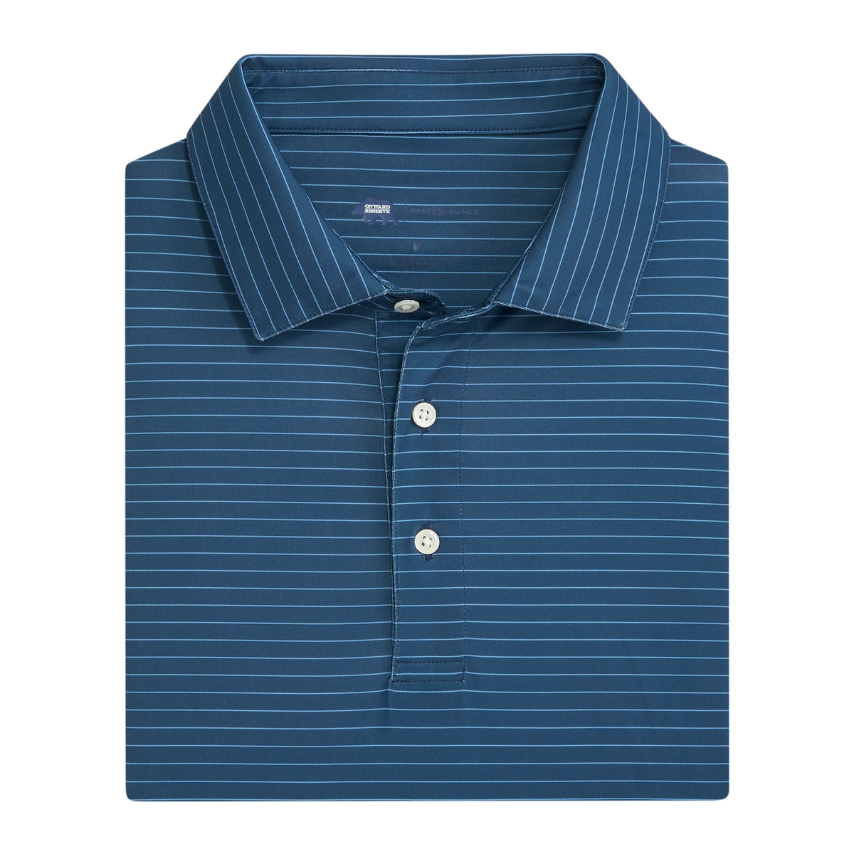 Onward Reserve Atlantic Stripe Performance Polo Ensign Blue