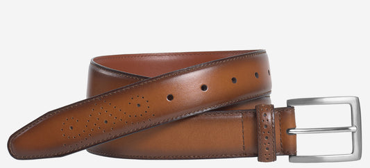Johnston & Murphy Burnished Edge Leather Belt