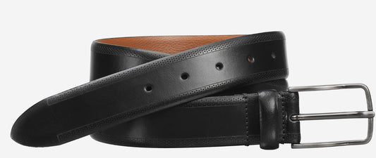 Edge-Perfed Embossed Belt Black