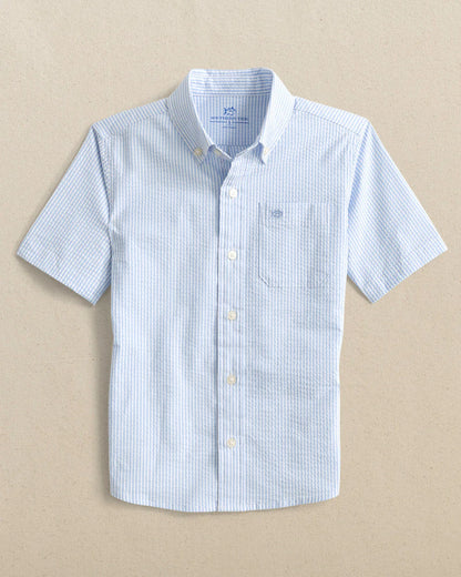 Southern Tide Youth Folly Field Seersucker Sport Shirt