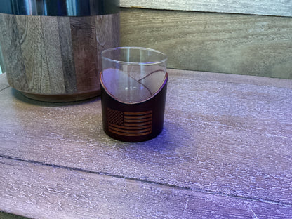 Leather Rocks Whiskey Glasses