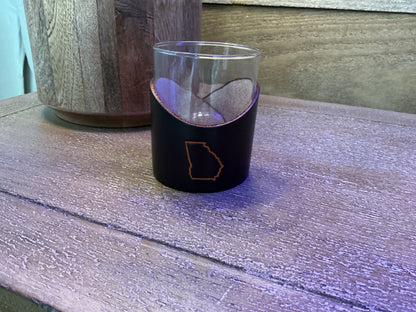 Leather Rocks Whiskey Glasses