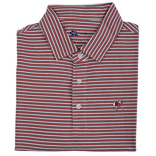 Onward Reserve Eagle Stripe Standing Georgia Bulldog Perf Polo