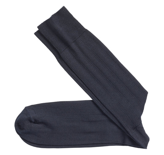 J&M Navy Pima Cotton Socks