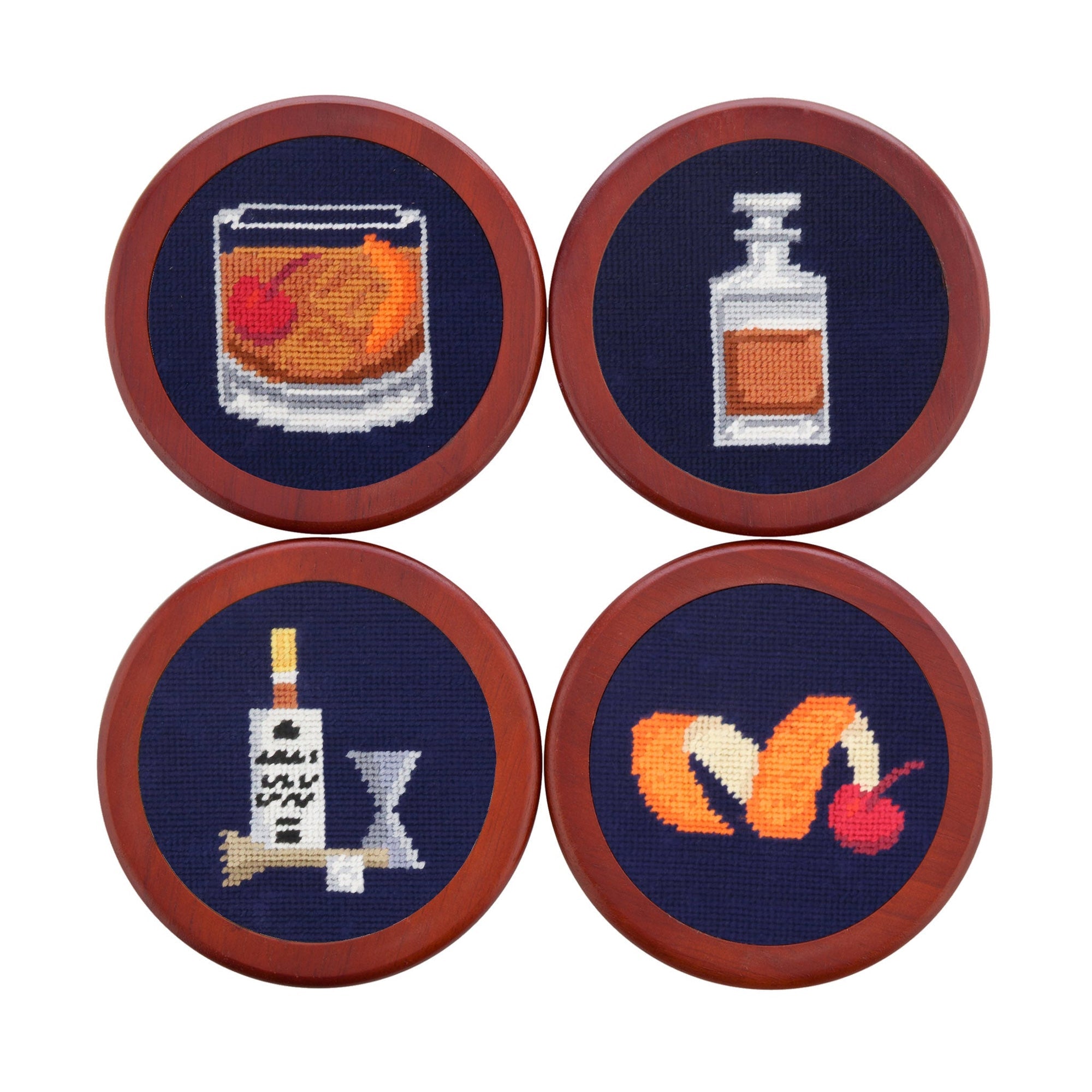 Ski Trails Needlepoint Coaster Set - Thumbnail 5