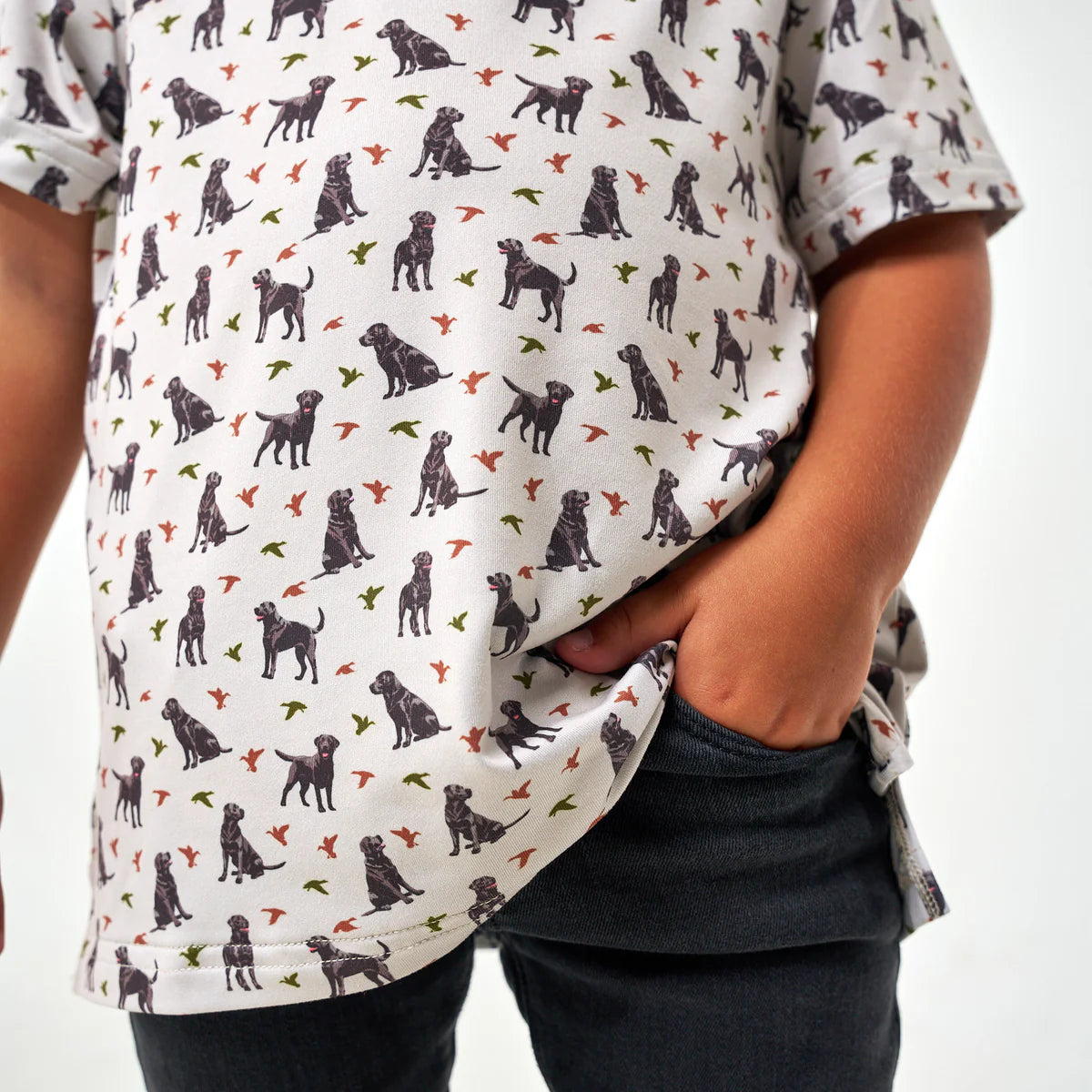 Burlebo- Youth Perf Polo- Ducks & Dogs