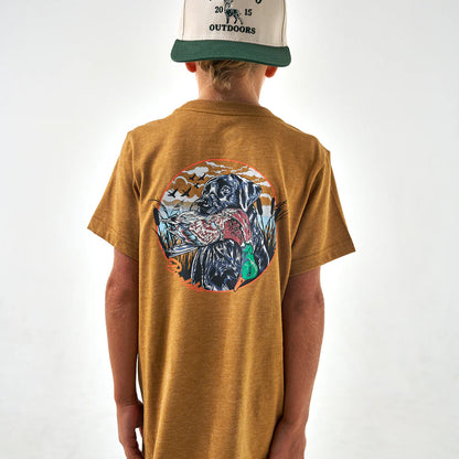 Burlebo Youth Tee Duck&Dog Light Brown
