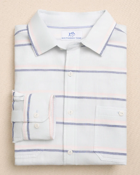 Southern Tide Double Cloth Sunset Bay Striped Sportshirt