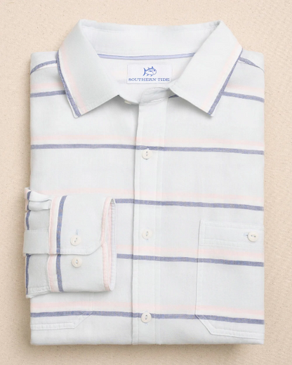 Southern Tide Double Cloth Sunset Bay Striped Sportshirt