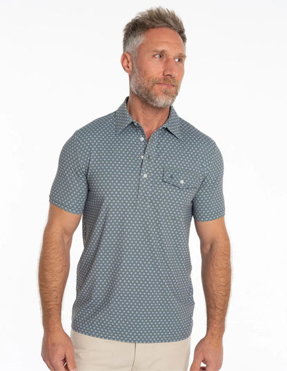 Criquet Performance Sport Players Shirt Medallion Print-Olive